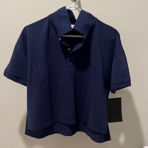 Tuckernuck Navy Cropped Polo Top